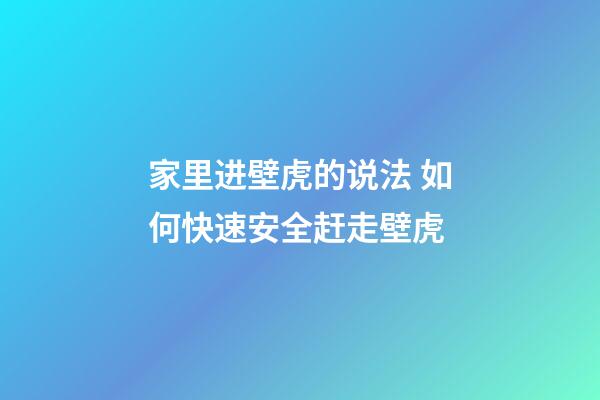 家里进壁虎的说法 如何快速安全赶走壁虎